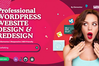 create wordpress design, redesign elementor website