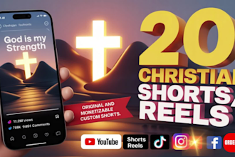 create viral christian, bible motivational reels for instagram, tiktok, youtube