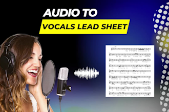 make vocals lead sheet with lyrics from your song