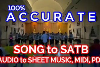 transcript song and music to children kids choir multi language