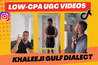 create ugc video in gulf khaleeji arabic for tiktok and facebook