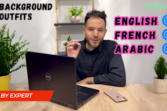do a male spokesperson video in english, french and arabic