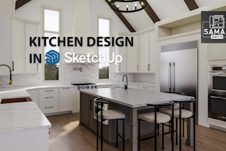 design custom kitchen cabinets using sketchup 3d and rendering