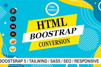 convert figma to HTML PSD to HTML xd to HTML sketch to HTML