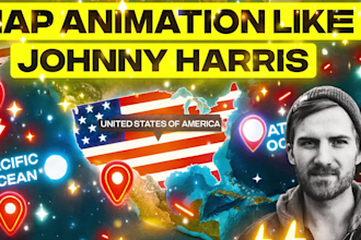 create vox or johnny harris style map animations for travel, documentary, route
