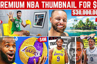 design professional youtube thumbnails for nfl, nba or basketball channel