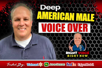be your deep american english male voice over actor