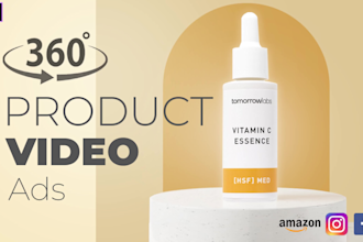 create a 360 degree high end product video ad perfect for amazon or social media