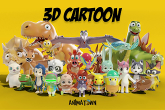create 3d cartoon character and animation