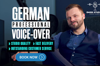 produce a studio quality german male voice over