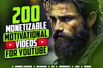 create 200 motivational youtube videos