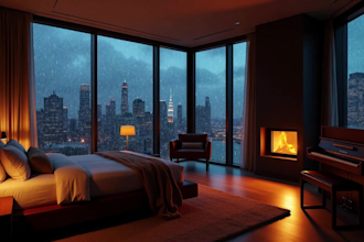 convert image to cozy and moody rain or snowfall video