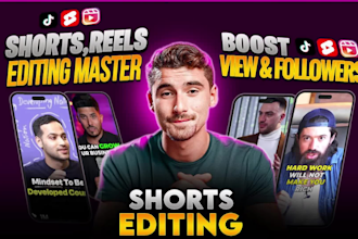 do short video editing for youtube shorts, podcast shorts and tiktok shorts