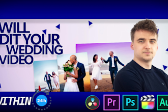 provide urgent and flawless wedding video editing