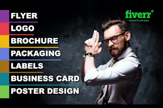 do awesome creative flyer, brochure, leaflet, poster and logo design