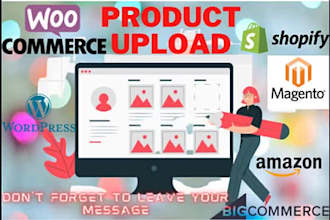 upload all the products in your woo commerce,shopify store