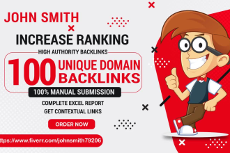 make 100 unique domain SEO backlinks on da100 pa100 sites