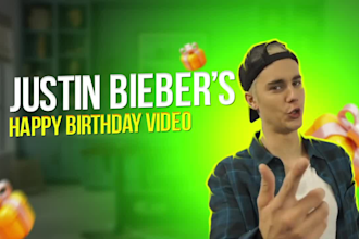create happy birthday video singing by justin bieber