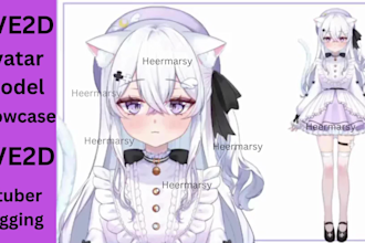 do draw live2d design 2d vtuber commission streaming avatar 3d streaming
