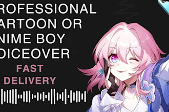 do professional cartoon or anime boy voice over
