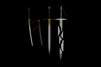 create 3d weapons, swords, shields with any style you want