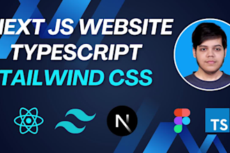 build front end website with next js, tailwind css and typescript