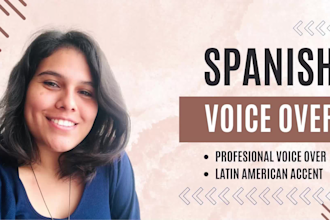 record a latin american spanish female voiceover