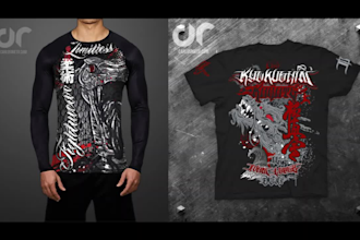 design dope  sublimation for MMA, bjj, extreme sports, esports