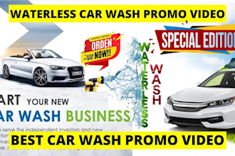create waterless car wash or car wash promo video