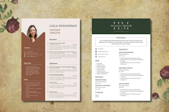 create and design professional resume,CV ,cover letter