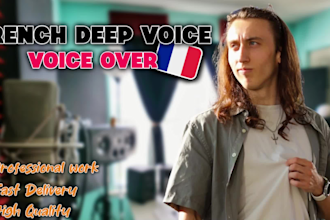 make a professionnal french voice over with my deep voice