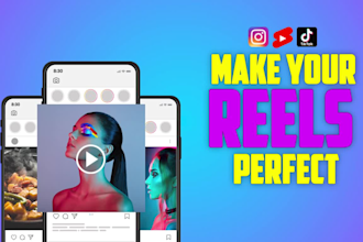 instagram reels, youtube videos and tiktok video editing