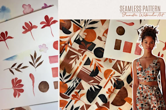design watercolor seamless patterns for fabrics