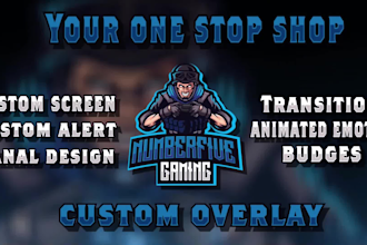 craft professional  twitch logo, overlay and screens
