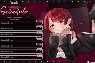 design an animated vtuber stream schedule