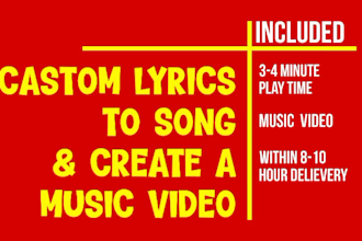 create a ai song with castom lyrics and a music video for that