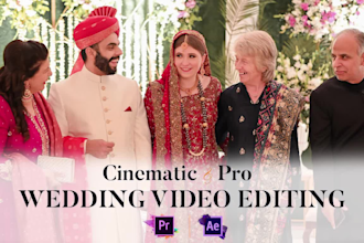 do cinematic wedding video editing and color grade wedding videos