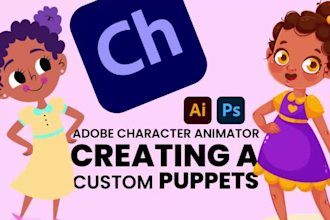 do high quality adobe character animator puppet creation