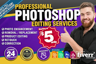 do all kinds of photoshop editing work professionally