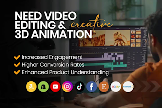 do professional product video editing and 3d animation