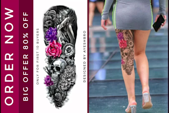 draw custom tattoo sleeve design unique modern
