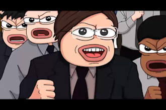 2d memecoin animation, memecion art, solana memecoin, 2d crypto animation
