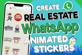 create real estate whatsapp animated stickers