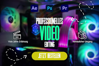 hochwertiges video editing und schnitt für youtobe, instagram und social media