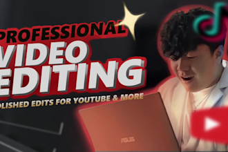edit youtube videos, reels, promos, ads, tiktok or vlogs