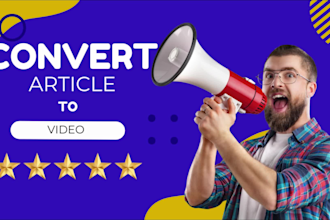 convert your blog, article, script, or text into a video with voice over