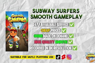 record smooth 4k subway surfers gameplay for your tiktok