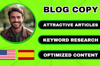 write professional blog copy, articles, and website content