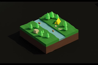 make low poly 3d models and environments for you