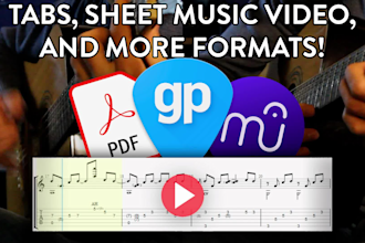 arrange fingerstyle guitar tabs or sheet music from any song